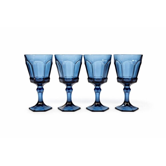 Fostoria Other - Water Glass Goblet Drinking Set 4 Stemmed Footed Vintage Fostoria Virginia Dark